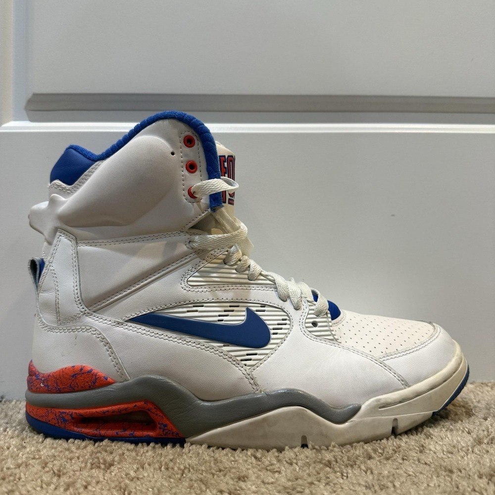 Nike Air Command Force Mens White Blue Orange Basketball Sneakers 684715-101 9.5